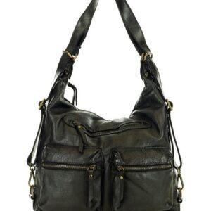 marco mazzini miejska torebka plecak skórzana convertible leather bag czarny