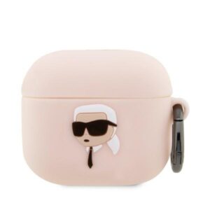 karl lagerfeld kla3runikp airpods 3 cover różowy/pink silicone karl head 3d