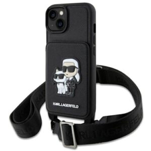 karl lagerfeld klhcp14mcsakcpmk iphone 14 plus 6.7" hardcase czarny/black crossbody saffiano karl & choupette