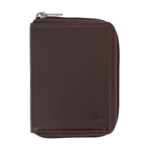 nuvola pelle mens zip wallet in real leather nappa external zipped around purse with coin pocket