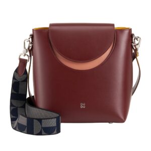 dudu women hobo bag, bucket bag made in italy in soft leather shoulder crossbody handbag with flap