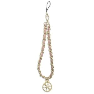 guess zawieszka gustsas4p phone strap różowy/pink chain metal 4g charm
