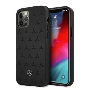 mercedes mehcp12lpsqbk iphone 12 pro max 6,7" czarny/black hardcase leather stars pattern