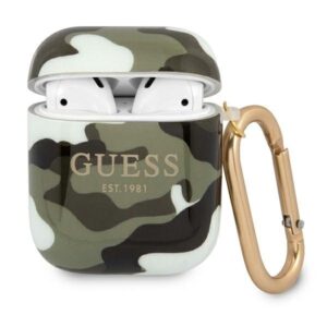 guess gua2ucama airpods cover zielony/khaki camo collection