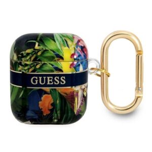 guess gua2hhflb airpods cover niebieski/blue flower strap collection
