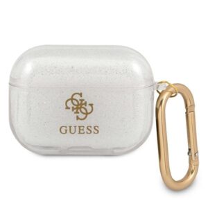 guess guapucg4gt airpods pro cover transparent glitter collection