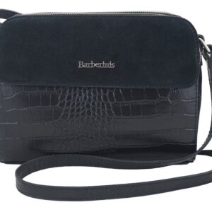 stylowa torebka crossbody trzykomorowa - czarna