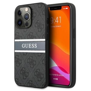 guess guhcp13x4gdgr iphone 13 pro max 6,7" szary/grey hardcase 4g stripe