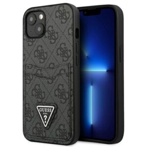 guess guhcp13mp4tpk iphone 13 6,1" czarny/black hardcase 4g triangle logo cardslot