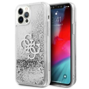 guess guhcp12llg4gsi iphone 12 pro max 6,7" srebrny/silver hardcase 4g big liquid glitter