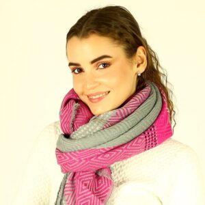 duża chusta damska dla koneserek naturalny wzór mazzini multi pastel róż