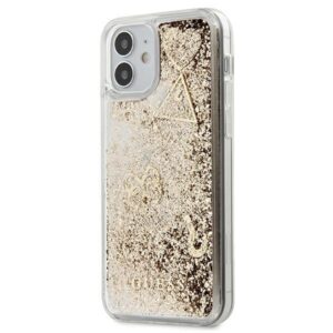 guess guhcp12sglhflgo iphone 12 mini 5,4" gold/złoty hardcase glitter charms