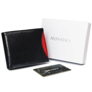 skórzany męski portfel rovicky 1567-03-bor rfid