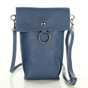 torebka damska minibag skórzana etui na telefon - marco mazzini niebieski denim