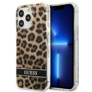 guess guhcp13lhsleow iphone 13 pro / 13 6,1" brązowy/brown hardcase leopard