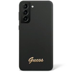 guess guhcs23lslsmk s23 ultra s918 czarny/black hardcase silicone vintage gold logo