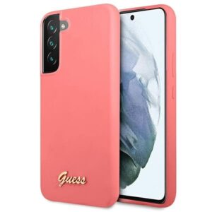 guess guhcs22mlslmgfu s22+ s906 fuksja/fuchsia hardcase silicone script metal logo