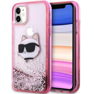 karl lagerfeld klhcn61lnchcp iphone 11/ xr różowy/pink hardcase glitter choupette head