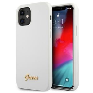 guess guhcp12slslmgwh iphone 12 mini 5,4" biały/white hardcase metal logo script