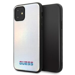 guess guhcn65bld iphone 11 pro max srebrny/silver hard case iridescent