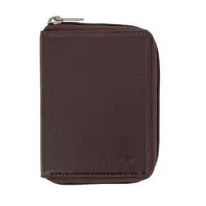 nuvola pelle men leather wallet rfid blocking zip around with credit card holder and coin pocket purse