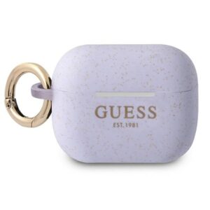 guess guapsggeu airpods pro cover purpurowy/purple silicone glitter