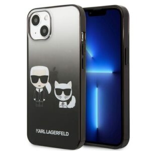 karl lagerfeld klhcp13mtgkck iphone 13 6,1" hardcase czarny/black gradient ikonik karl & choupette