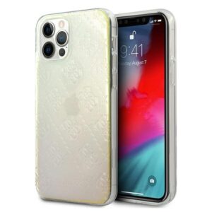 guess guhcp12m3d4girbl iphone 12/12 pro 6,1" opalowy/iridescent hardcase 4g 3d pattern collection