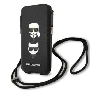 karl lagerfeld torebka klhcp12lophkck 6,7" czarny/black hardcase saffiano ikonik karl&choupette head