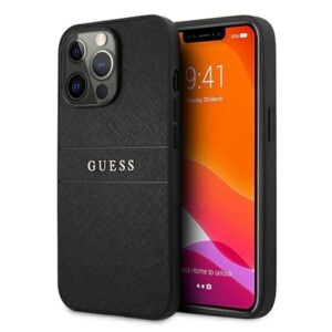 guess guhcp13xpsasbbk iphone 13 pro max czarny/black saffiano strap