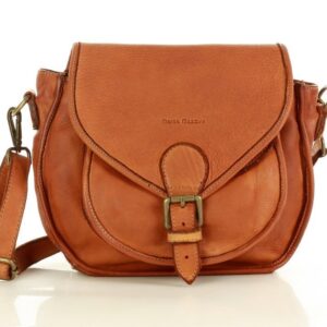 marco mazzini klasyczna listonoszka z naturalnej skóry saddle bag genuine leather brąz camel