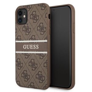 guess guhcn614gdbr iphone 11 6,1" / xr brązowy/brown hardcase 4g stripe
