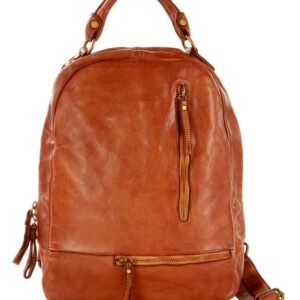 marco mazzini plecak genuine leather handmade classic brąz karmel