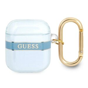 guess  gua2hhtsb airpods cover niebieski/blue strap collection