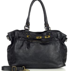 legendarna torba skórzana aktówka biznesowa handmade bag - marco mazzini czarny