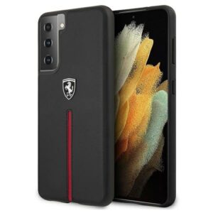 ferrari feosihcs21mbk s21+ g996 czarny/black hardcase off track leather nylon stripe