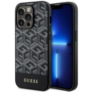 guess guhmp14lhgcfsek iphone 14 pro 6.1" czarny/black hardcase gcube stripes magsafe