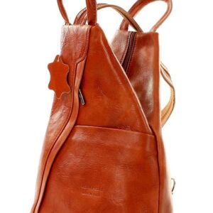 kultowy plecak damski vegetable leather - marco mazzini brąz camel