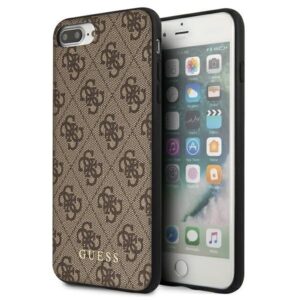 guess guhci8lg4gfbr iphone 7/8 plus brązowy/brown hard case 4g metal gold logo