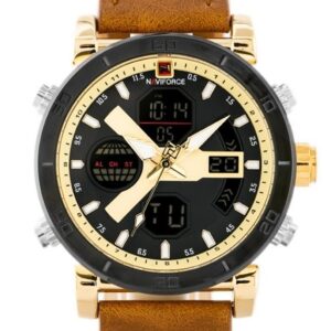 zegarek męski naviforce - nf9132 (zn073c) - brown/gold + box