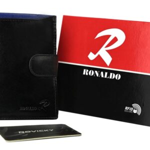 skórzany portfel męski z kolorową wstawką — ronaldo