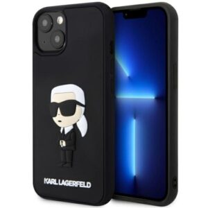 karl lagerfeld klhcp14s3drkink iphone 14 6.1" czarny/black hardcase rubber ikonik 3d