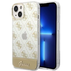 guess guhcp14mhg4mhg iphone 14 plus 6,7" złoty/gold hardcase 4g pattern script