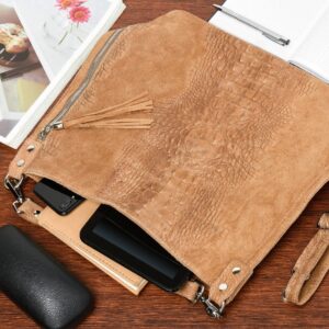 torebka skórzana zamszowa shopper w10