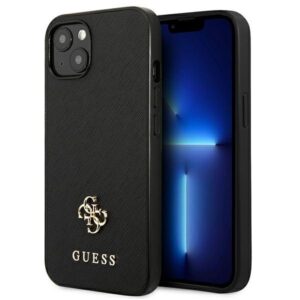 guess guhcp13sps4mk iphone 13 mini 5,4" czarny/black hardcase saffiano 4g small metal logo