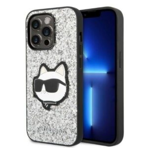 karl lagerfeld klhcp14lg2cps iphone 14 pro 6,1" srebrny/silver hardcase glitter choupette patch