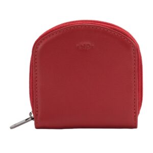 nuvola pelle coin purse in soft leather nappa coin tray well shape with zipper around