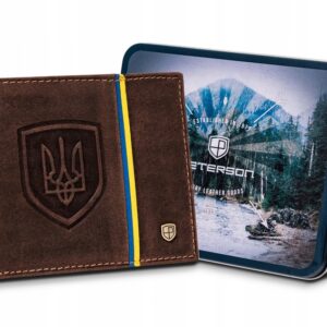 skórzany portfel męski w orientacji poziomej z systemem rfid — peterson