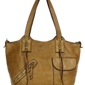 marco mazzini oryginalna torebka na ramię shopper w stylu boho skóra naturalna orzechowy beż