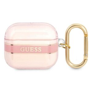 guess  gua3hhtsp airpods 3 cover różowy/pink strap collection
